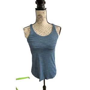 Lululemon WILD Tank Built in Sports Bra sz 4 Heather Blue/Paisley Yoga Dance
